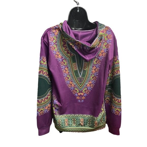 Unisex African Print Dashiki Hooded‎ Pullover Size X-Small New Without Tags - Picture 2 of 9